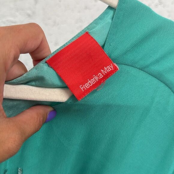 Teal Sequin Embellished Dress - Like New - Size Medium - Picture 3 of 5